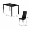 Costway 7 PCS Kitchen Dining Table Set Breakfast Furniture W/ Glass Top Padded Chair
