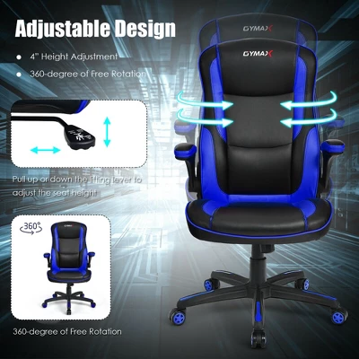 Costway Racing Style Office Chair Ergonomic Adjustable Computer Chair W/Flip-up Arm - Image 9