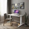 Costway Electric Stand Up Desk Frame Dual Motor Height Adjustable Stand WhiteBlack