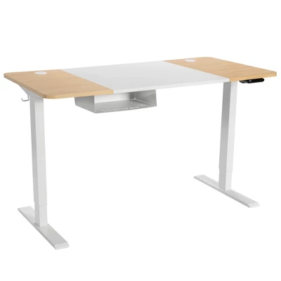55''x28'' Electric Standing Desk Adjustable Sit To Stand Table W/USB Port WhiteNatural - Image 9