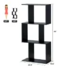 Costway 3-tier S-Shaped Bookcase Free Standing Storage Rack Wooden Display Decor Black