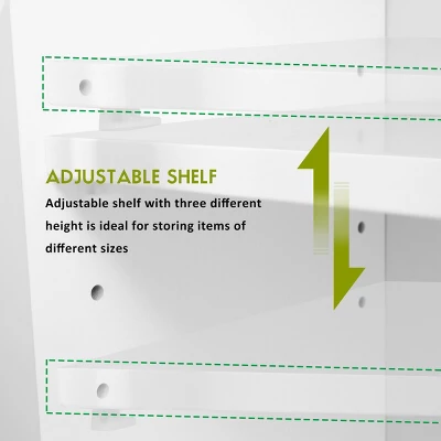 Wall-Mount Bathroom Storage Cabinet Medicine Organizer Double Doors Shelved New - Image 7