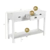 Costway Console Table With 3 Drawers Bottom Shelf Sofa Side Table Entryway White