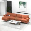 Costway L-shaped Modern Modular Sectional Sofa W/ Reversible Chaise & 4 USB Ports