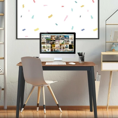 Costway Mid Century Modern Rectangular Dining Room Table W/ Solid Wooden Legs Walnut - Image 5