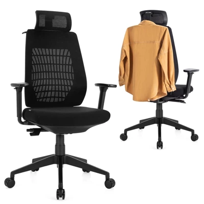 Costway High Back Mesh Office Chair Swivel Reclining Task Chair W/Clothes Hanger - Image 9