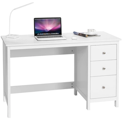 Computer Desk Study Writing Desk Home Office Workstation With 3 Drawers WhiteBlack - Image 11