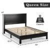 Costway Twin/Full/Queen Size Bed Frame Platform Slat High Headboard Bedroom Rubber Wood Leg