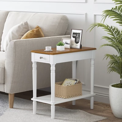 Costway 2-tier End Side Narrow Table Nightstand W/ Drawer For Living Room Bedroom - Image 9