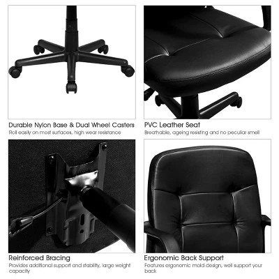 Costway Ergonomic Mid-Back Executive Office Chair Swivel Computer Desk Task Chair New - Image 7