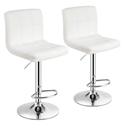 Costway Set Of 2 Adjustable Bar Stools PU Leather Swivel Kitchen Counter Pub Chair - Image 12