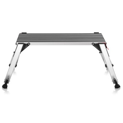 Costway 330lbs Aluminum Step Stool Folding Bench Work Platform Non-slip Drywall Ladder - Image 7