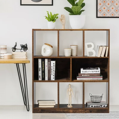 Costway Bookcase Industrial Freestanding Bookshelf Storage Organizer W/ Open Compartments - Image 3