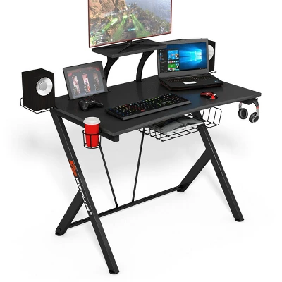 Costway Gaming Desk Computer Desk PC Table Workstation With Headphone Hook & Cup Holder - Image 9