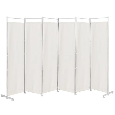 Costway 6-Panel Room Divider Folding Privacy Screen W/Steel Frame Decoration BrownBlack - Image 12