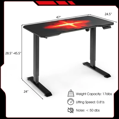 Costway Electric Standing Gaming Desk Sit To Stand Height Adjustable Splice Board - Image 2