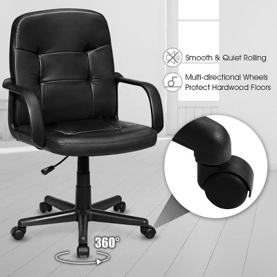 Costway Ergonomic Mid-Back Executive Office Chair Swivel Computer Desk Task Chair New - Image 6
