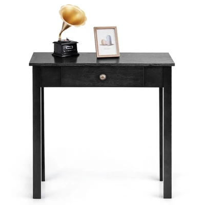 Costway Console Table With Drawer Entryway Hallway Accent Wooden Table Black - Image 8