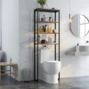 Costway 4-Tier Over The Toilet Storage Rack Freestanding Bathroom Organizer Rustic Brown