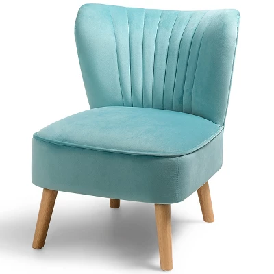 Costway Armless Accent Chair Modern Velvet Leisure Chair Single Upholstered - Image 8
