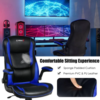 Costway Racing Style Office Chair Ergonomic Adjustable Computer Chair W/Flip-up Arm - Image 5
