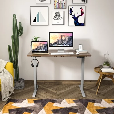 Costway Electric Standing Desk Adjustable Height Computer Desk Dual Motor W/ Controller - Image 3