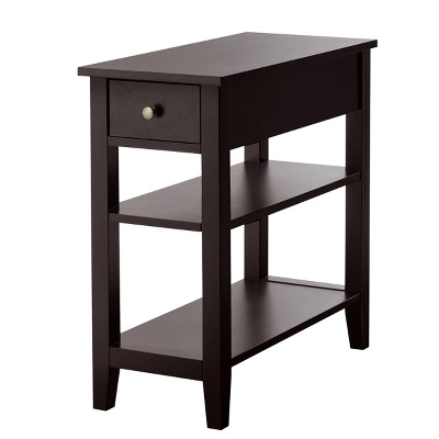 Costway 2 PCS 3Tier Nightstand Bedside Side End Table W/Double Shelves Brown - Image 9