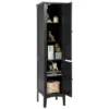 Costway Freestanding Bathroom Storage Cabinet Linen Tower Kitchen Living Room GreyBlackBrownWhite