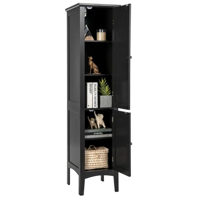 Costway Freestanding Bathroom Storage Cabinet Linen Tower Kitchen Living Room GreyBlackBrownWhite
