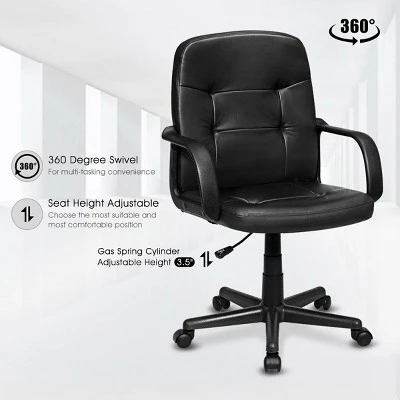 Costway Ergonomic Mid-Back Executive Office Chair Swivel Computer Desk Task Chair New - Image 5
