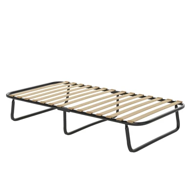 Costway Folding Bed W/Memory Foam Mattress Metal Guest Sleeper Wood Slats Made In Italy - Image 7