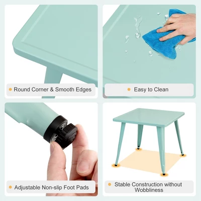 Costway Kids Steel 27'' Square Table Children Play Learn Activity Table Indoor Outdoor - Image 8