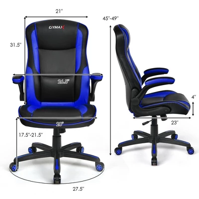 Costway Racing Style Office Chair Ergonomic Adjustable Computer Chair W/Flip-up Arm