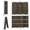 Costway 6 Panel Folding Room Divider 6Ft Weave Fiber Screen W/ 2 Display Shelves