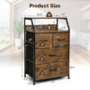 Costway 4 Drawer Dresser Tall Wide Storage Organizer Unit W/ Wooden Top Fabric Bins