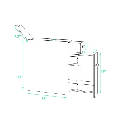 Narrow Wood Floor Bathroom Storage Cabinet Holder Organizer