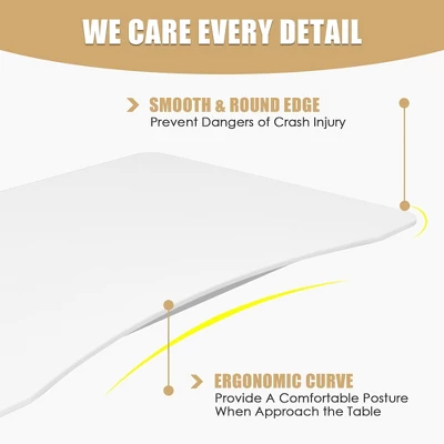 Costway Height Adjustable Computer Desk Sit To Stand Rolling Notebook Table Portable - Image 9