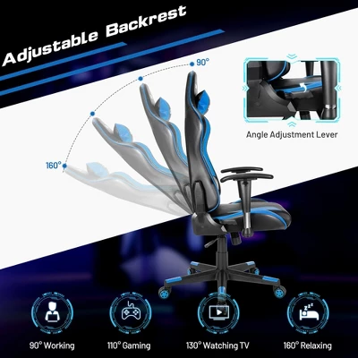 Costway Gaming Chair Adjustable Swivel Racing Style Computer Office Chair - Image 7