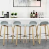 Costway Modern Set Of 4 Barstools 30inch Pub Chairs W/Low Back & Metal Legs Grey