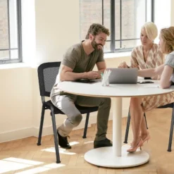 Costway Set Of 5 Conference Chair Mesh Back Office Waiting Room Guest Reception Black