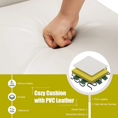 Set Of 4 Dining Chairs Upholstered Padded Side Chairs W/ Rubber Wood Legs BlackBeige - Image 4