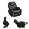 Costway Electric Recliner Chair Massage Sofa Leather W/ USB Charge Port BrownBlack