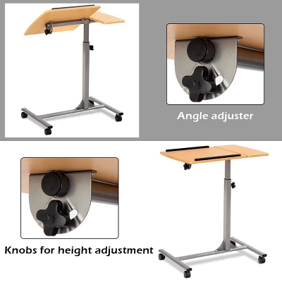 Costway 1PC Adjustable Laptop Notebook Desk Table Stand Holder Swivel Home Office Wheel - Image 7
