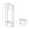 Costway 2 Tier End Bedside Sofa Side Table With Drawer Shelf Acacia Wood Nightstand White