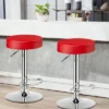 Costway Set Of 4 Round Bar Stool Adjustable Swivel Pub Chair W/ Footrest WhiteRedBlack
