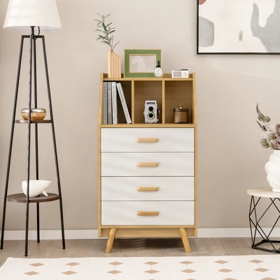 Costway 3-Cube Chest Of Drawers Storage Organizer 4-Drawer Dresser With Countertop - Image 3