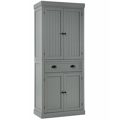 Costway Kitchen Cabinet Pantry Cupboard Freestanding W/Shelves Grey/Espresso - Image 12