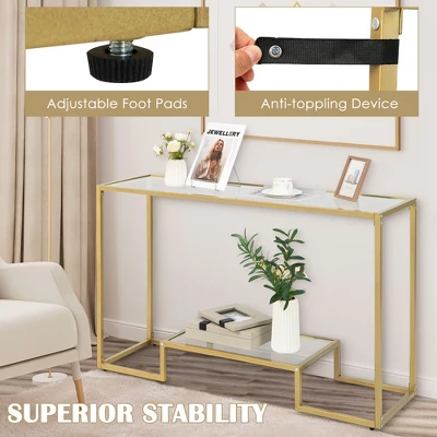 Costway 48'' 2-Tier Console Entryway Behind Couch Table For Living Room Hallway - Image 5