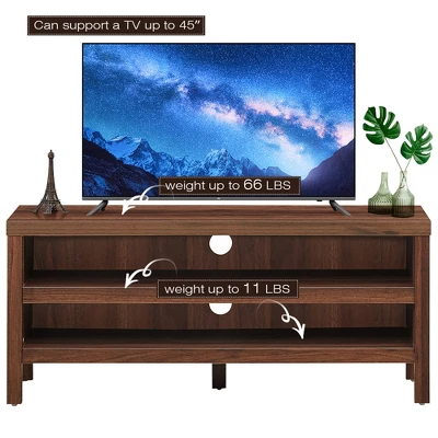 Costway 3-Tier TV Stand Console Cabinet For TV's Up To 45'' W/ Storage Shelves - Image 6