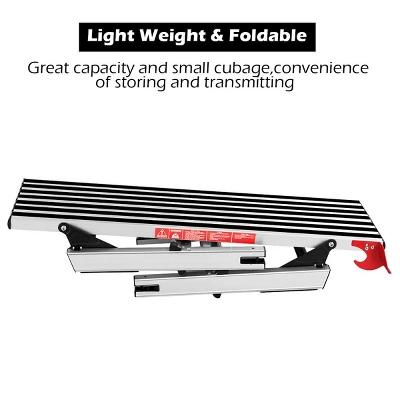 Costway 330lbs Aluminum Step Stool Folding Bench Work Platform Non-slip Drywall Ladder - Image 5